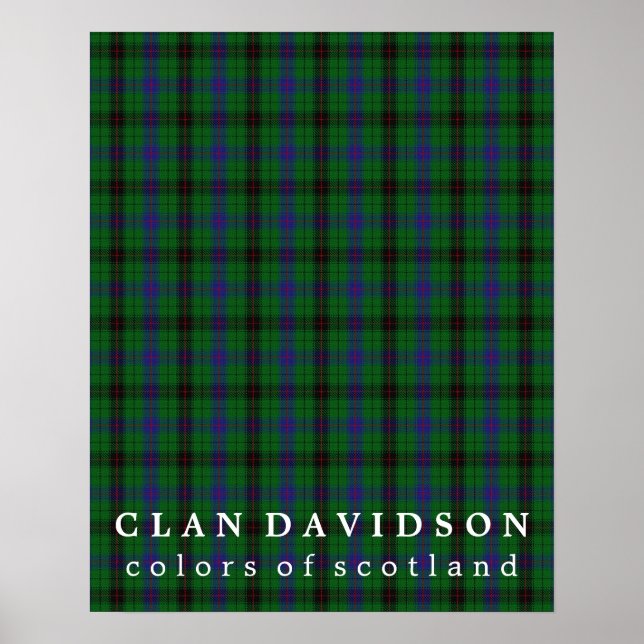 Affiche Clan Davidson Couleurs écossaise Tartan (Devant)