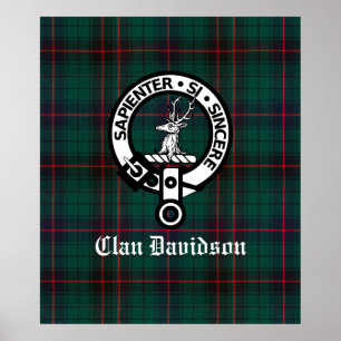 Affiche Clan Davidson Crest Badge et Tartan