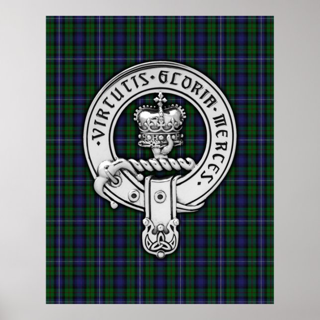 Affiche Clan Donnachaidh (Robertson) Crest /Hunting Tartan (Devant)