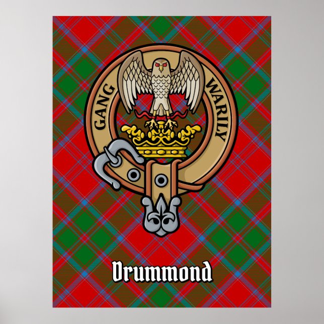 Affiche Clan Drummond Crest sur Tartan (Devant)