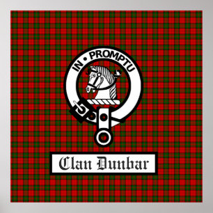 Affiche Clan Dunbar Crest Badge & Tartan