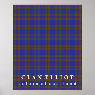 Affiche Clan Elliot couleurs écossaise Tartan