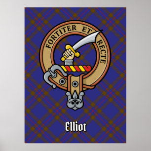 Affiche Clan Elliot Crest sur Tartan moderne