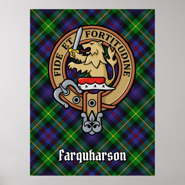 Affiche Clan Farquharson Crest sur Tartan (Devant)
