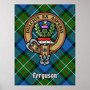 Affiche Clan Ferguson Crest sur Tartan