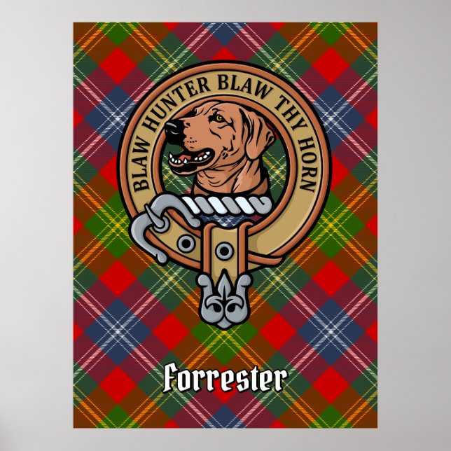 Affiche Clan Forrester Crest sur Tartan (Devant)