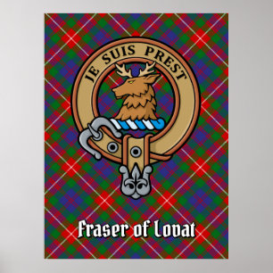 Affiche Clan Fraser de Lovat Crest sur Tartan