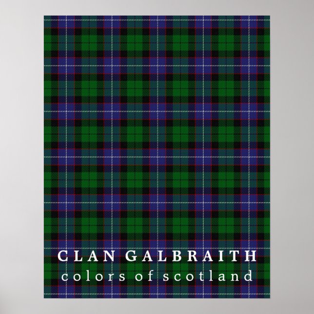Affiche Clan Galbraith Colors of Scotland Tartan (Devant)