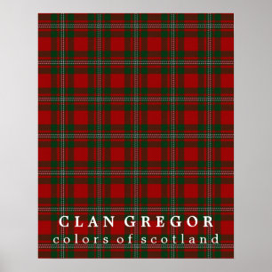 Affiche Clan Gregor couleurs écossaise Tartan