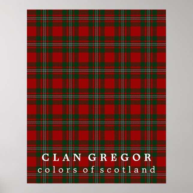 Affiche Clan Gregor couleurs écossaise Tartan (Devant)