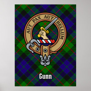 Affiche Clan Gunn Crest sur Tartan