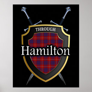 Affiche Clan Hamilton Tartan Scottish Shield & Swords