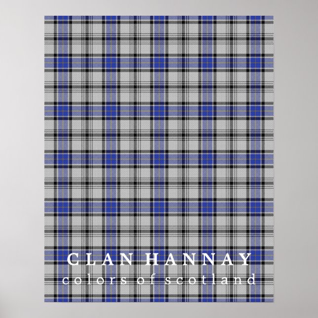 Affiche Clan Hannay couleurs écossaise Tartan (Devant)