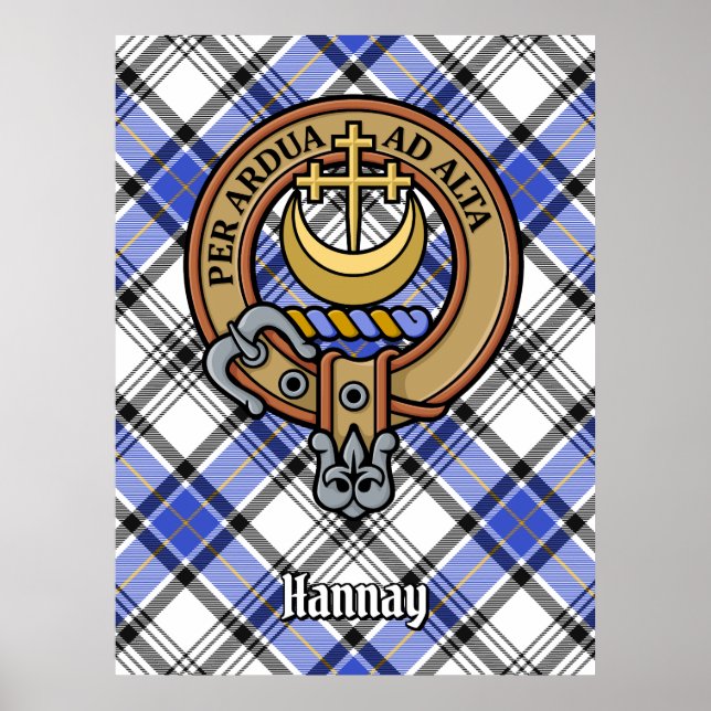Affiche Clan Hannay Crest sur Tartan (Devant)