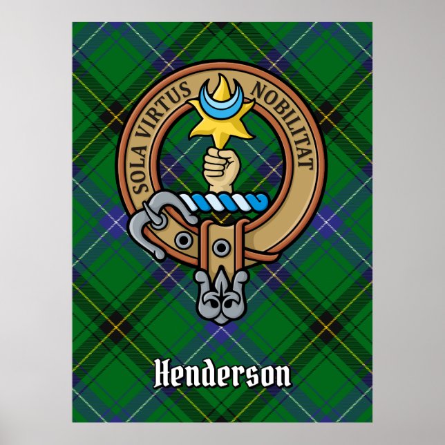 Affiche Clan Henderson Crest sur Tartan (Devant)