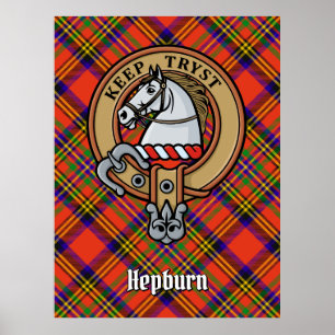 Affiche Clan Hepburn Crest sur Tartan