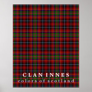 Affiche Clan Innes couleurs écossaise Tartan