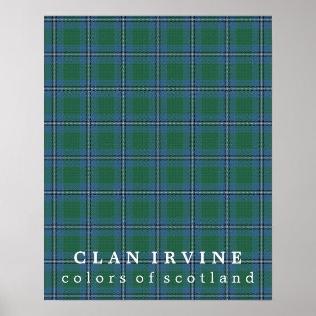 Affiche Clan Irvine couleurs écossais Tartan (Devant)