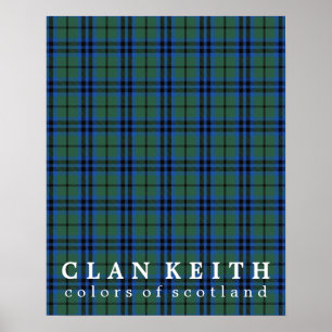 Affiche Clan Keith Couleurs écossais Tartan