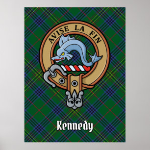Affiche Clan Kennedy Crest sur Tartan