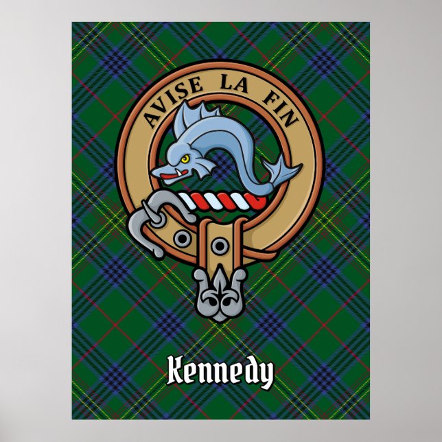 Affiche Clan Kennedy Crest sur Tartan (Devant)