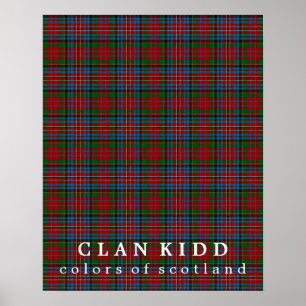 Affiche Clan Kidd couleurs écossais Tartan