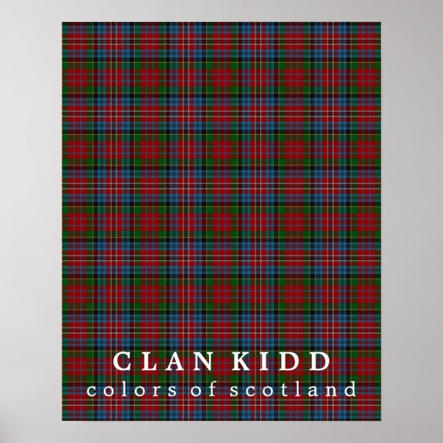 Affiche Clan Kidd couleurs écossais Tartan (Devant)