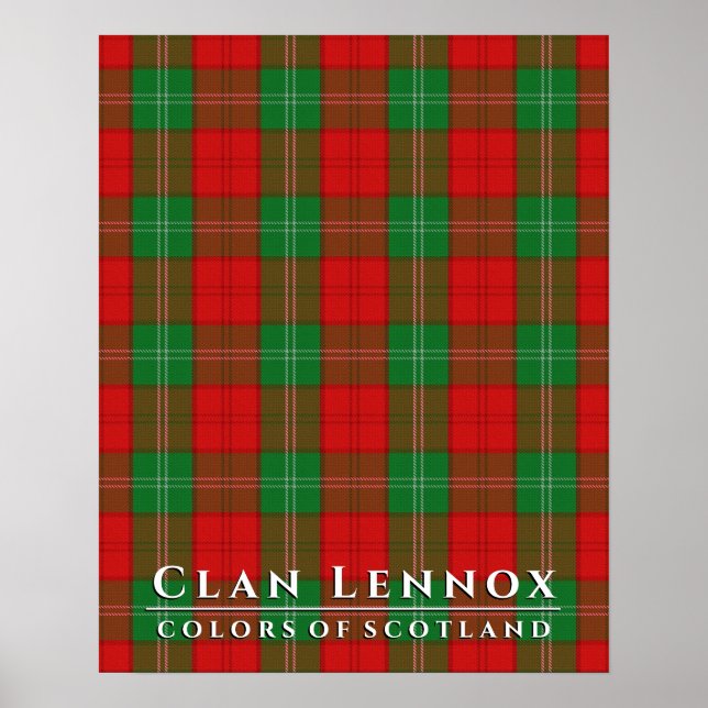 Affiche Clan Lennox Couleurs écossaises 2 Tartan Plaid (Devant)