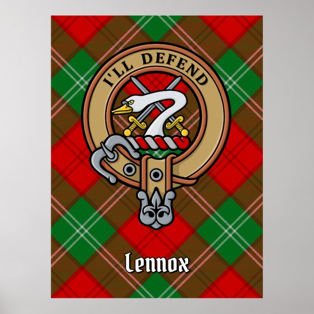 Affiche Clan Lennox Crest sur Tartan (Devant)