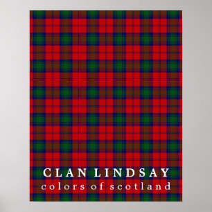 Affiche Clan Lindsay Couleurs d'Ecosse Tartan