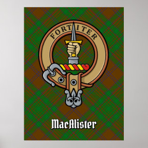 Affiche Clan MacAlister Crest sur la chasse Glenbarr Tarta