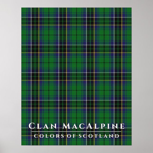 Affiche Clan MacAlpine Couleurs de Scotland Hunting Tartan (Devant)