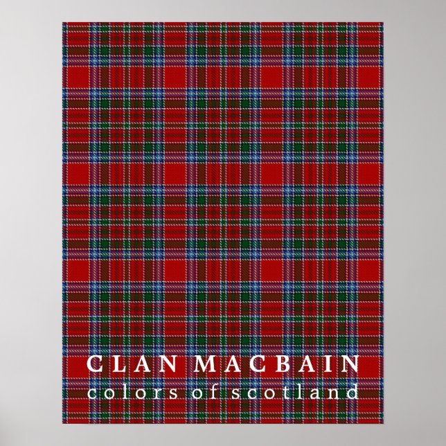 Affiche Clan MacBain Couleurs de Tartan écossais (Devant)