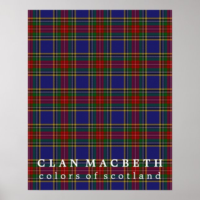 Affiche Clan MacBeth Couleurs de Tartan écossais (Devant)