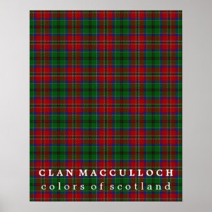 Affiche Clan MacCulloch Couleurs de Tartan écossais
