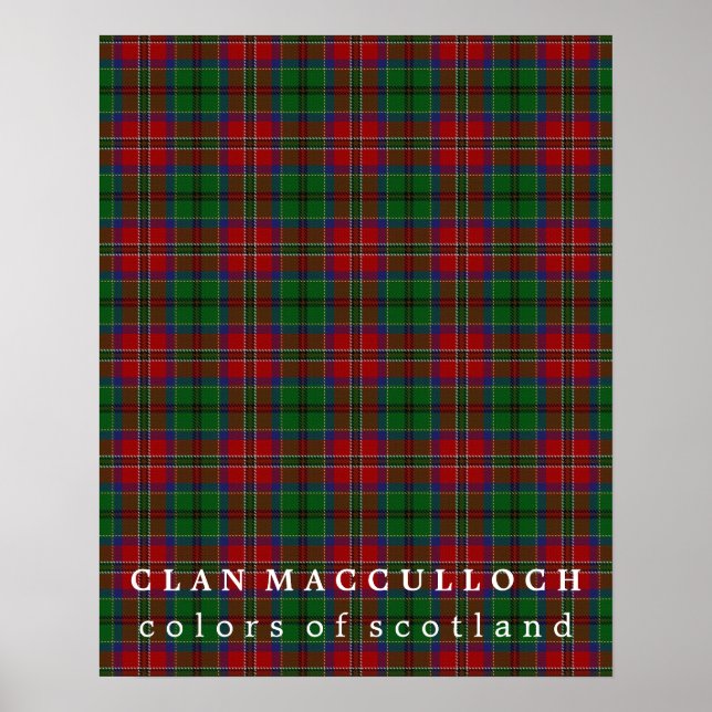 Affiche Clan MacCulloch Couleurs de Tartan écossais (Devant)