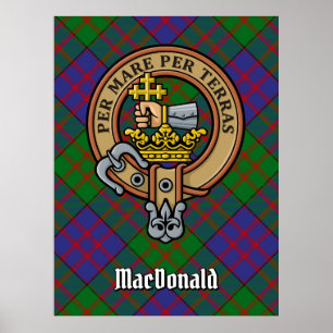 Affiche Clan MacDonald Crest sur Tartan