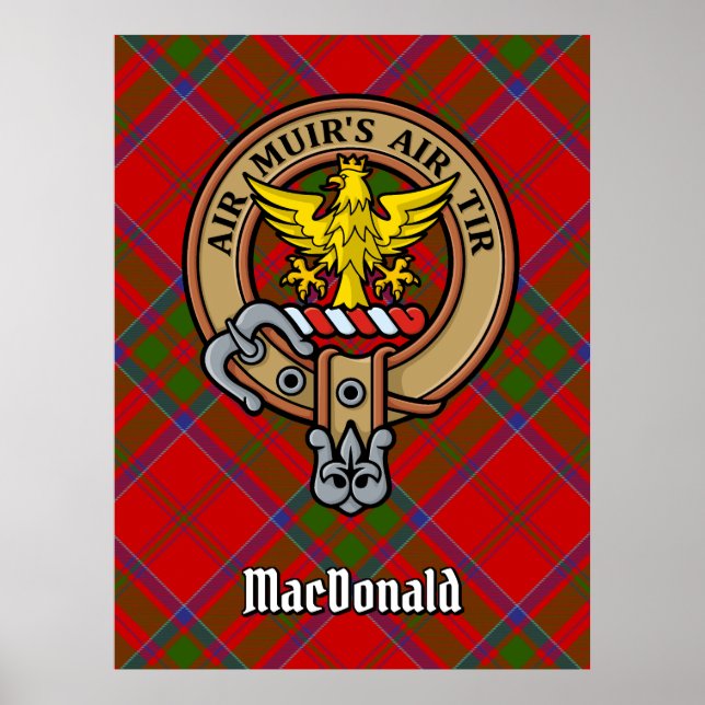 Affiche Clan MacDonald de Keppoch Crest sur Tartan (Devant)