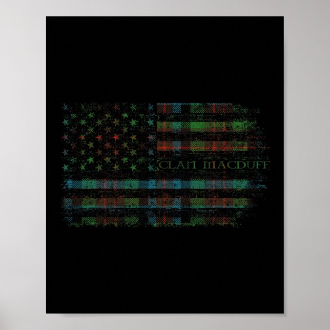 Affiche Clan Macduff Chasse Scottish Tartan Us Drapeau Kil (Devant)