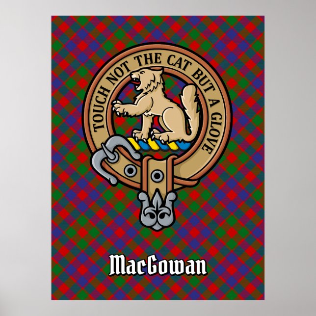 Affiche Clan MacGowan Crest sur Tartan (Devant)