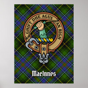 Affiche Clan MacInnes Crest sur Tartan