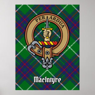 Affiche Clan MacIntyre Crest sur Tartan