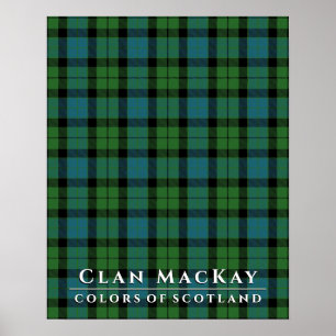 Affiche Clan MacKay Couleurs d'Ecosse 2 tarte antique