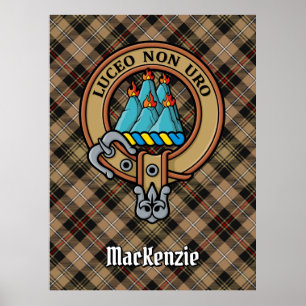 Affiche Clan MacKenzie Crest sur la chasse Tartan