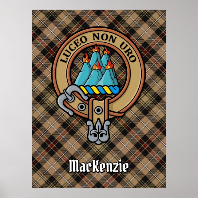 Affiche Clan MacKenzie Crest sur la chasse Tartan (Devant)