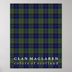 Affiche Clan MacLaren Couleurs de Tartan écossais