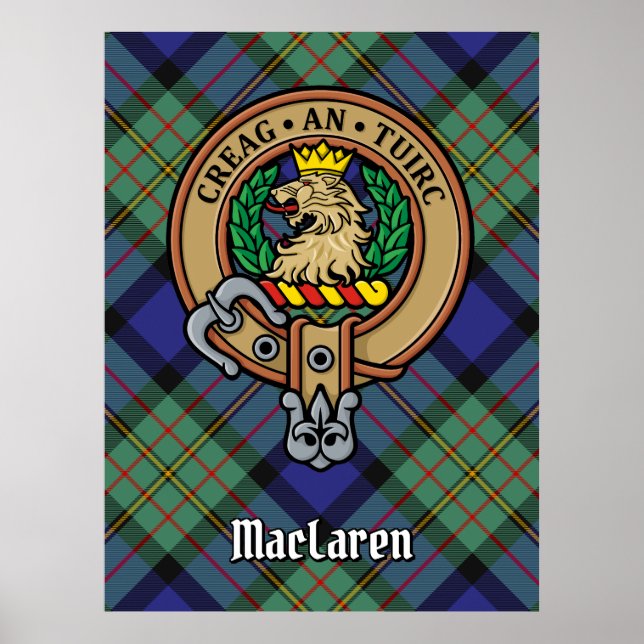 Affiche Clan MacLaren Crest sur Tartan (Devant)