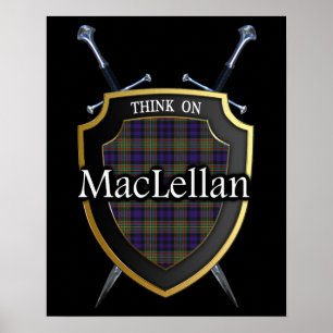 Affiche Clan MacLellan Tartan Scottish Shield & Swords