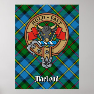 Affiche Clan MacLeod Crest sur Tartan