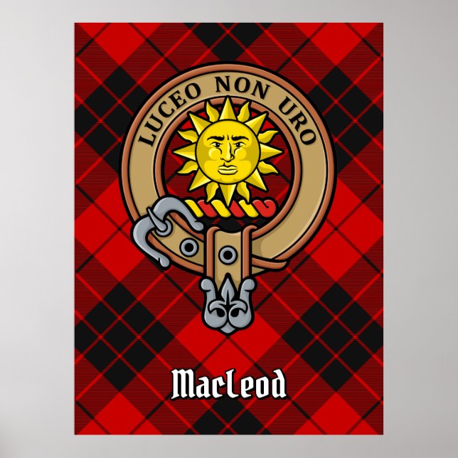 Affiche Clan MacLeod de Raasay Crest sur Tartan (Devant)